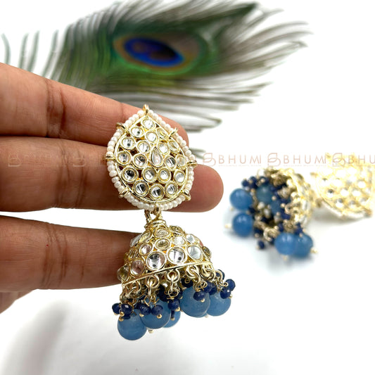 Festive #BKE19 Beautiful Gold Tone Kundan Style Designer Jhumka Earring