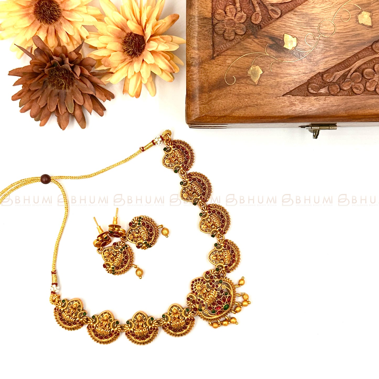 Temple jewellery #BHTP203 Lakshmi Necklace Set