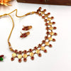 kerala style gold tone red choker J362