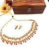Kerala style gold plated red coin choker J187