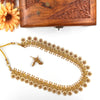 Gold tone long bottu haram multi color with earing J062