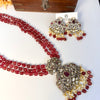 Victorian semi precious stone haram with designer locket  J249