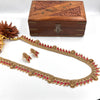 Gold-toned kerala red palaka mala haram J046