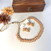Double side (cream and black) necklace with 2 jhumkas J220