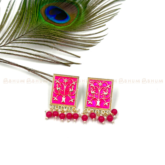 Festive #BKE33 Beautiful Meenakari Style Earring