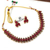 Double side (green and Ruby red) necklace with 2 jhumkas J226