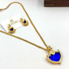 Gold plated chain with blue palaka locket J420