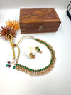 Green stone designer necklace J700