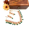 Gold tone pearl multicolor kundan style necklace J454