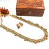 Gold-toned kerala green palaka mala haram J047