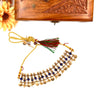 Beautiful gold-toned traditional blue enamel palaka choker J065