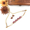 Gold tone red lotus necklace 172