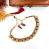 Gold Tone Red Devi Engraved Coin Necklace J088