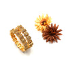 Gold tone flower designer bangle J124