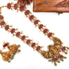 Gold-tone lotus style pearl devi haram  J042